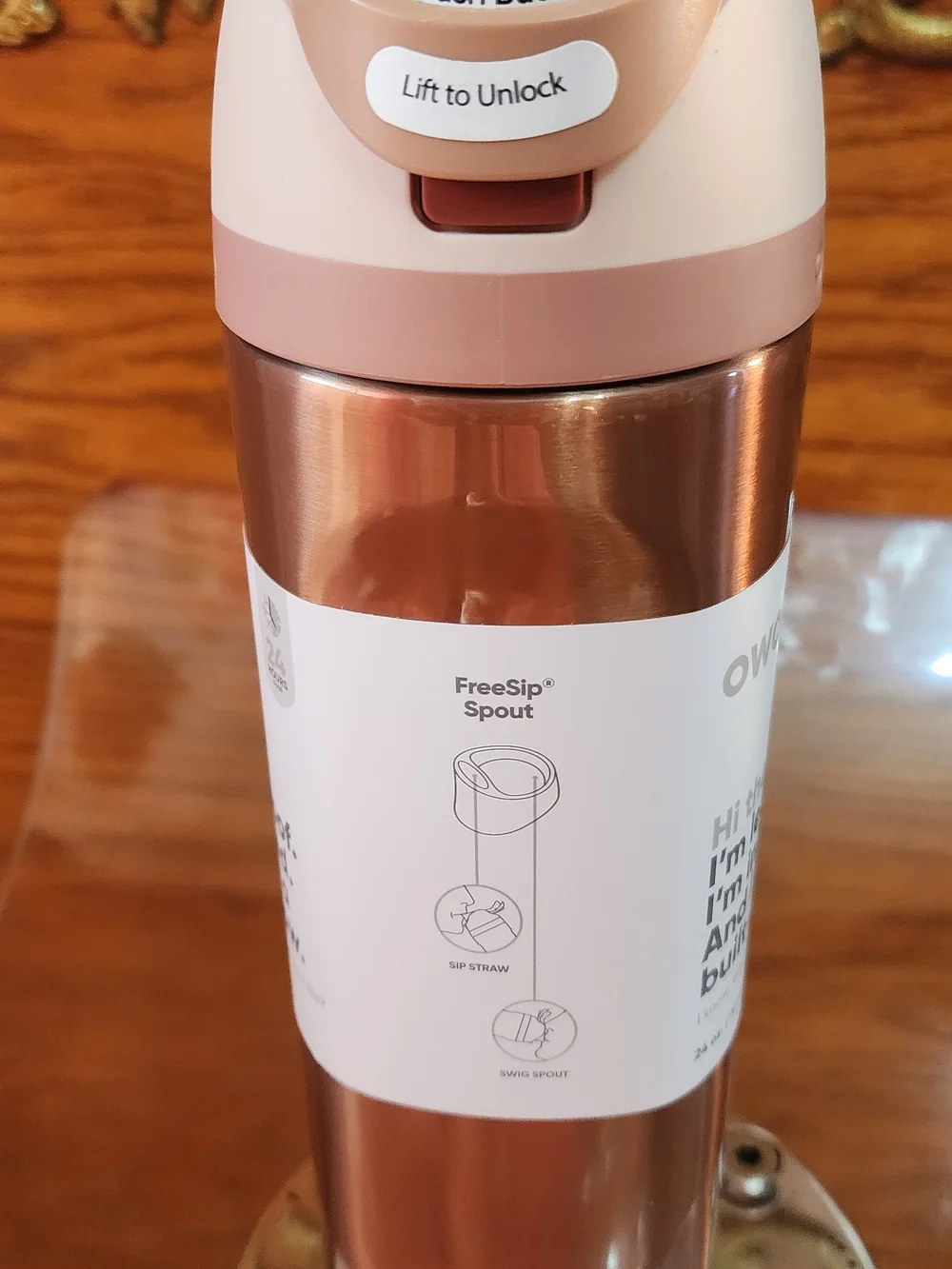 Authentic Owala Rose Gold FreeSip Spout Insulated Water Bottle